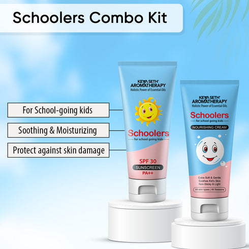 Keya Seth Aromatherapy Schoolers Kids Nourishing Cream & Mineral Sunscreen SPF 30 PA++ Combo Kit