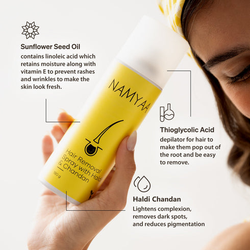 Namyaa Skincare Hair Removal Spray with Haldi Chandan