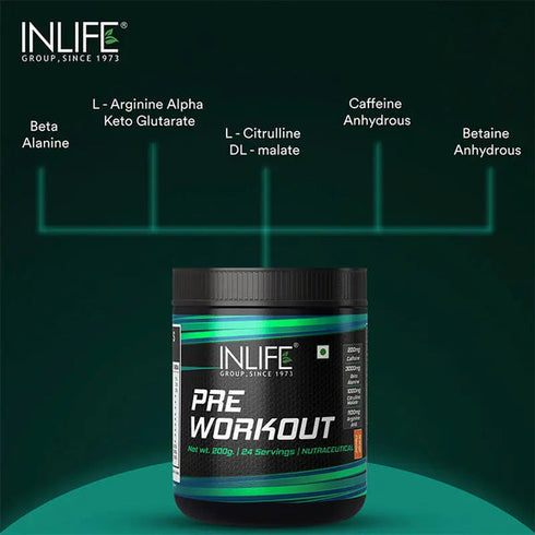 Inlife Pre-Workout Powder Orange Flavour