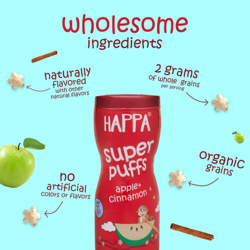 Happa Baby Puffs Apple Cinnamom Flavour