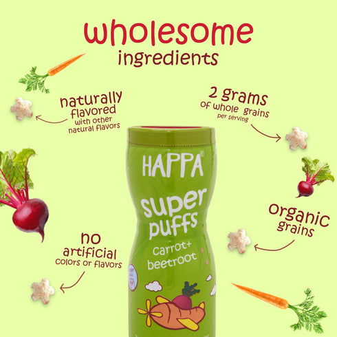 Happa Baby Puffs Carrot Beetroot Flavour