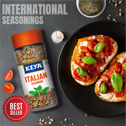 Keya Italian Seasoning All Natural & Healthy Italian Spice Blend for Pizza Pasta Glass Bottle Premium Herbs and Spices