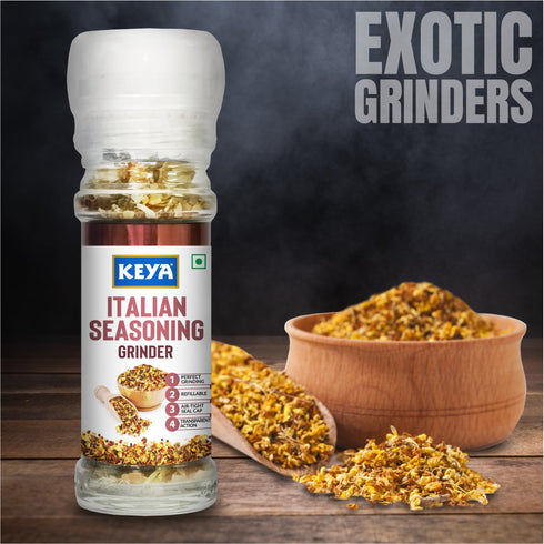 Keya Italian Seasoning Grinder 50g Perfect for Pizzas Smoked Chicken Risotto Egg Dishes & More Twist Top Grinder for Authentic Italian Flavor in Every Meal