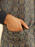 Manyavar Twilight Blue Ogee Patterned Jacket