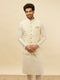 Manyavar Cream Paisley Patterned Jacket