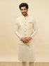 Manyavar Cream Paisley Patterned Jacket