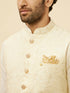 Manyavar Cream Paisley Patterned Jacket
