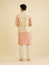 Manyavar Light Peach Floral Printed Nehru Jacket