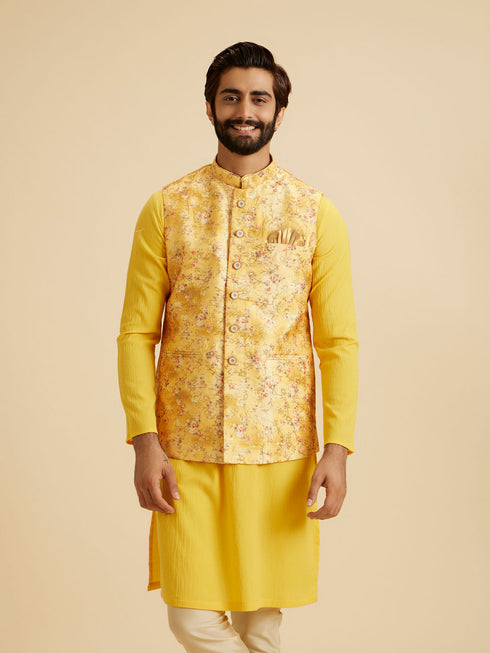 Manyavar Mustard Majesty Nehru Jacket