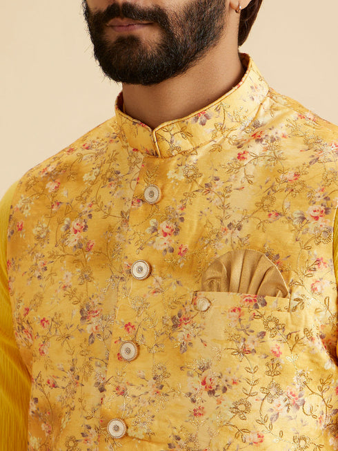 Manyavar Mustard Majesty Nehru Jacket