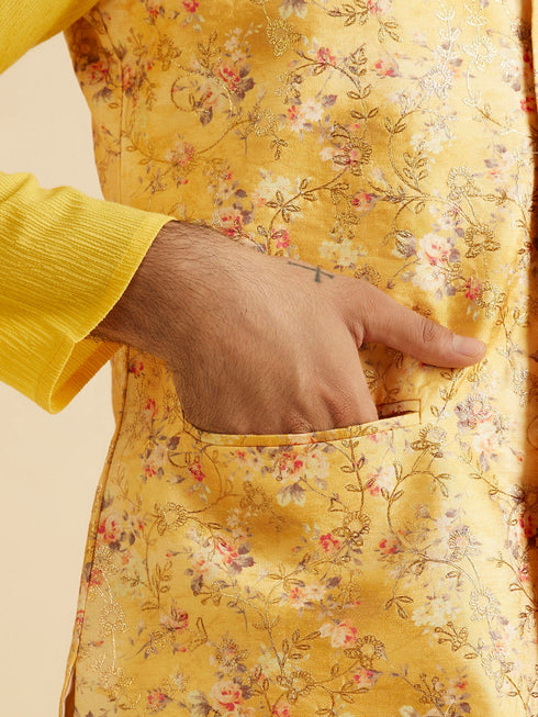 Manyavar Mustard Majesty Nehru Jacket