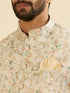 Manyavar Buttercream White Floral Printed Jacket