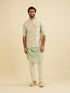 Manyavar Buttercream White Floral Printed Jacket