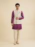 Manyavar Soft Lilac Floral Printed Nehru Jacket