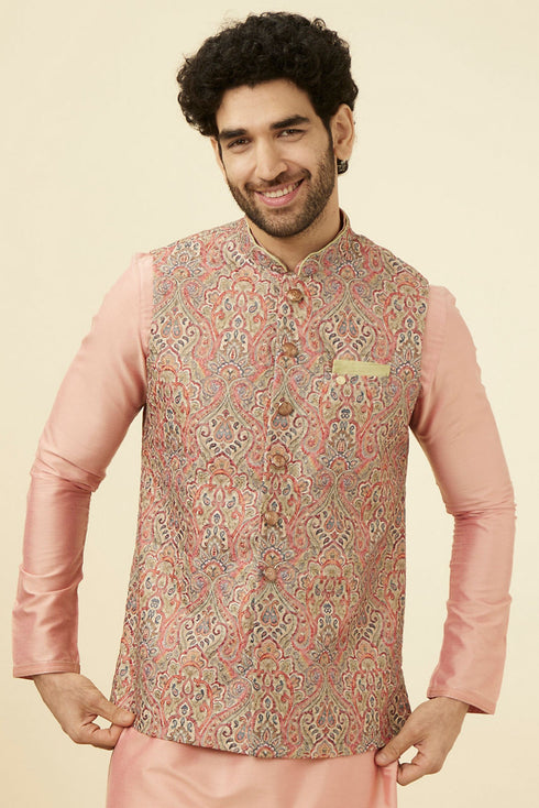 Manyavar Smart Fit Green Jacket