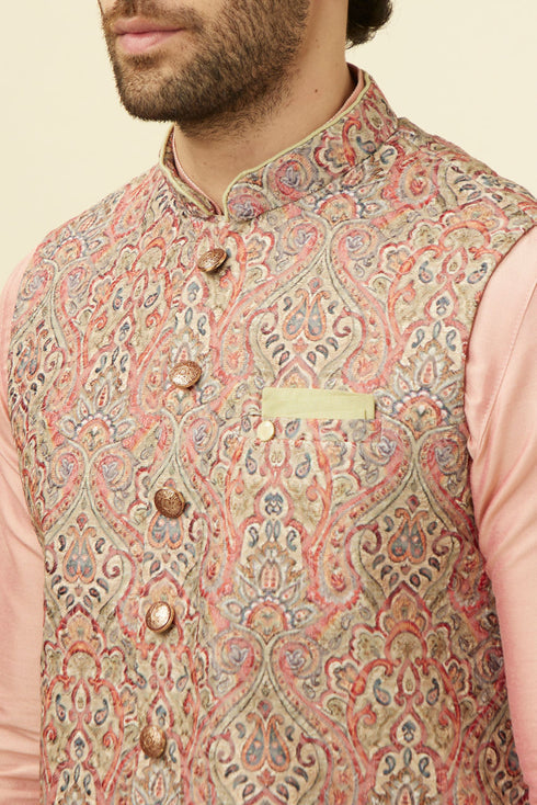 Manyavar Smart Fit Green Jacket
