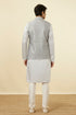 Manyavar Pearl RIver Grey Chikankari Inspired Printed Jacket