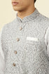 Manyavar Pearl RIver Grey Chikankari Inspired Printed Jacket