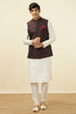 Manyavar Black Jacket With Contrast Prints