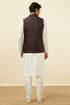 Manyavar Black Jacket With Contrast Prints