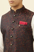 Manyavar Black Jacket With Contrast Prints