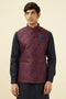 Manyavar Dark Blue Printed Jacket