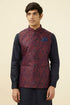Manyavar Dark Blue Printed Jacket