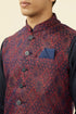 Manyavar Dark Blue Printed Jacket