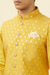 Manyavar Sunglow Yellow Buta Patterned Jacket