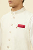 Manyavar Pearl White Floral Chikankari Jacket