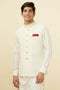 Manyavar Pearl White Floral Chikankari Jacket