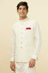 Manyavar Pearl White Floral Chikankari Jacket