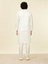 Manyavar Warm White Grid Patterned Nehru Jacket