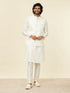 Manyavar Warm White Grid Patterned Nehru Jacket