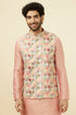 Manyavar Soft Beige Jaal Patterned Chikankari Embroidered Jacket