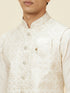 Manyavar Warm White Jaal Patterned Jacket