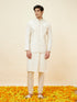 Manyavar Warm White Jaal Patterned Jacket