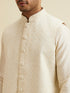 Manyavar Warm White Sequinned Jaal Patterned Jacket