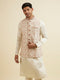 Manyavar Cream Bel Buti Patterned Jacket