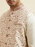 Manyavar Cream Bel Buti Patterned Jacket