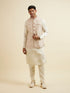 Manyavar Cream Bel Buti Patterned Jacket