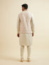 Manyavar Cream Bel Buti Patterned Jacket