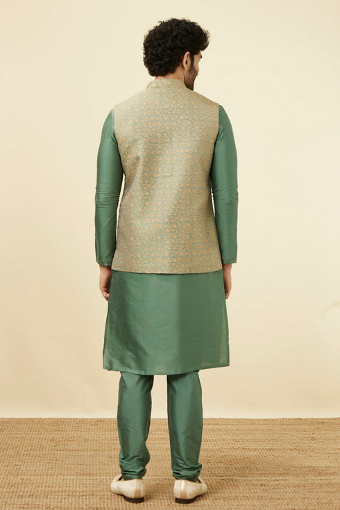 Manyavar Sage Green Brocade Jacket