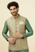 Manyavar Sage Green Brocade Jacket