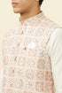 Manyavar Soft Pink Moroccan Printed Jacket