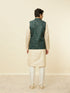 Manyavar Pine Green Warli Tribal Art Printed Jacket