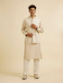 Manyavar Beige Buta Jaal Embroidered Nehru Jacket