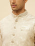 Manyavar Greige Floral Patterned Jacket