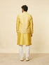 Manyavar Mustard Yellow Medallion Patterned Jacket
