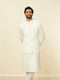 Manyavar Sea Salt White Courtly Patterned Jacket
